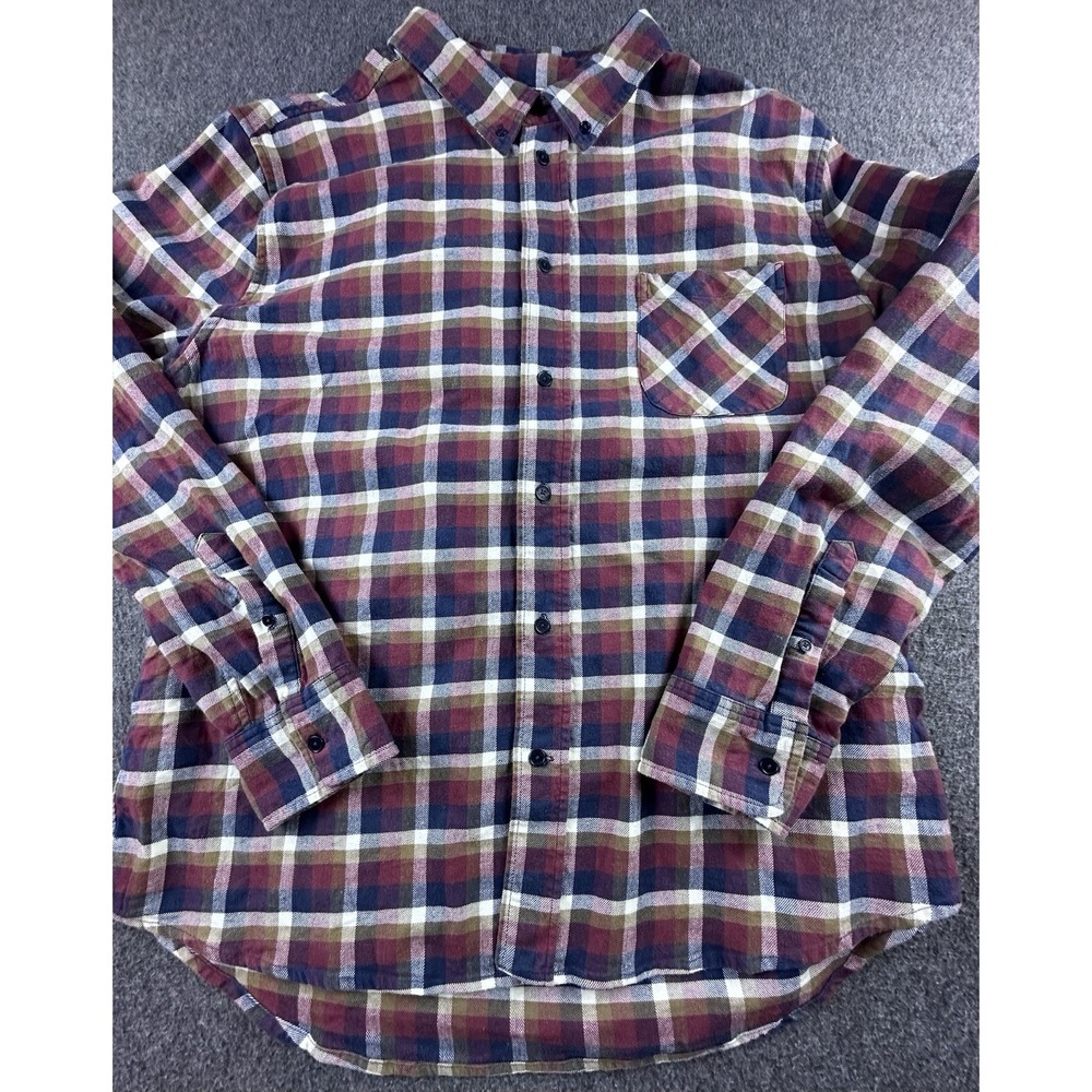 United By Blue Shirt Mens X-Large Multicolor Plaid Flannel Button Down Pocket